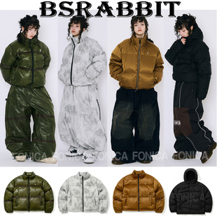 2526BSRABBIT韩国滑雪服男女款单板加棉服保暖防水连帽开衫套装
