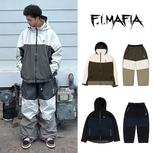 2526FMAFIA韩国滑雪服衣防水保暖双板单板男女款 卡其色 拉链帽衫
