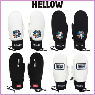 2425HELLOW韩国滑雪手套打底衫分指防水风耐磨男女款白色玩手机