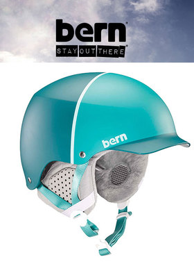 2526美国BERN滑雪女款头盔单双板白色粉绿色亚洲版保暖防寒MUSE