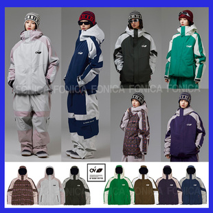 单板双板拉链保暖连帽3L绿色 2526OVYO韩国滑雪服防水防风衣男女款