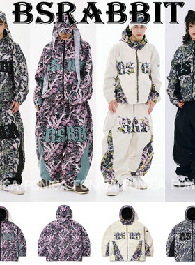 BSRABBIT韩国滑雪服防水单板连帽