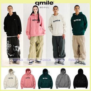 2324QMILE滑雪卫衣套头服单双板男女款加厚保暖运送休闲连帽粉色