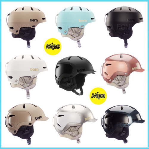 BERN美国滑雪头盔MIPS卡其色白色