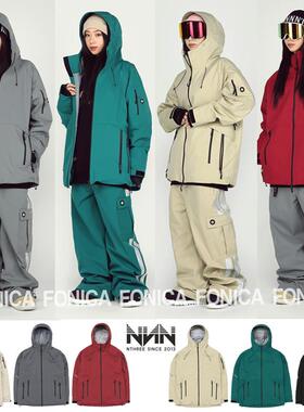 24NNN韩国滑雪服男女款单板拉链滑雪衣连帽防水防风透气保暖3L
