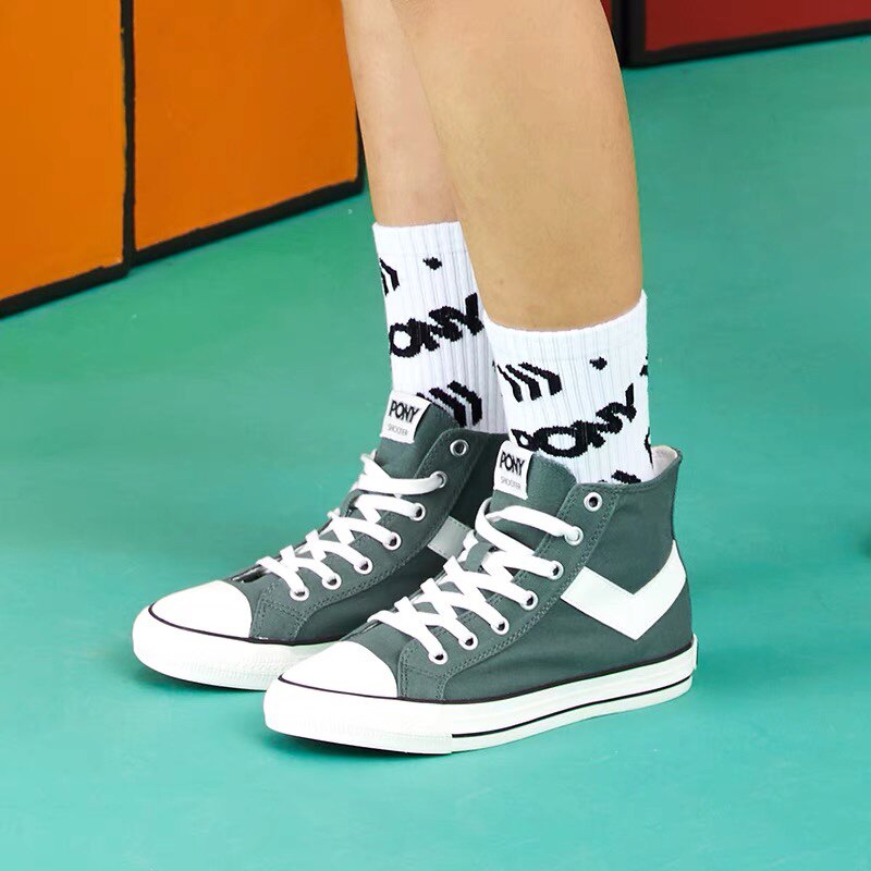 pony帆布鞋波尼高帮shooter经典款男女休闲鞋91m1sh01