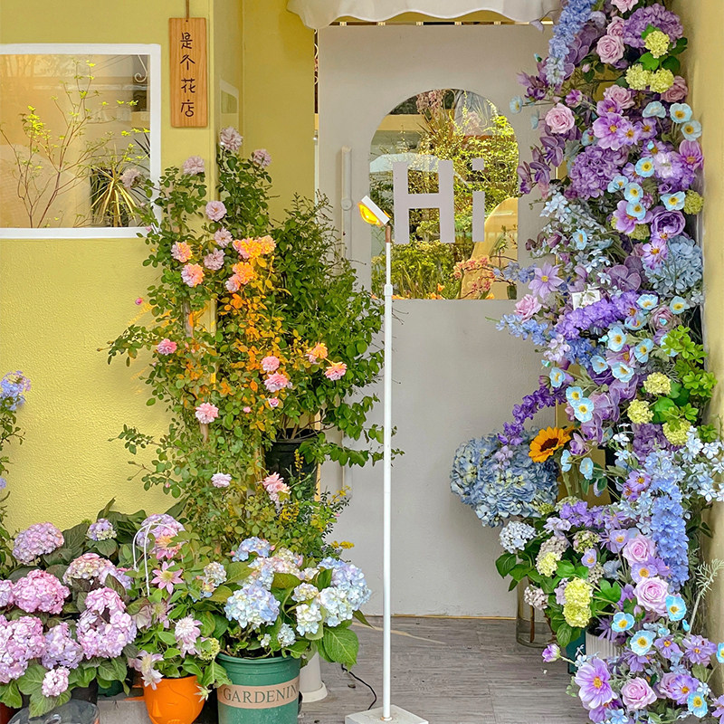 莫奈花园网红花墙仿真花店门头花艺装饰造景假花拍照打卡紫色系花