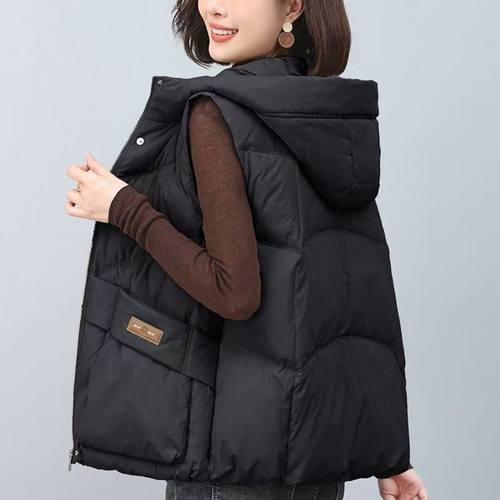 连帽防风马甲外套大口袋加厚妈妈