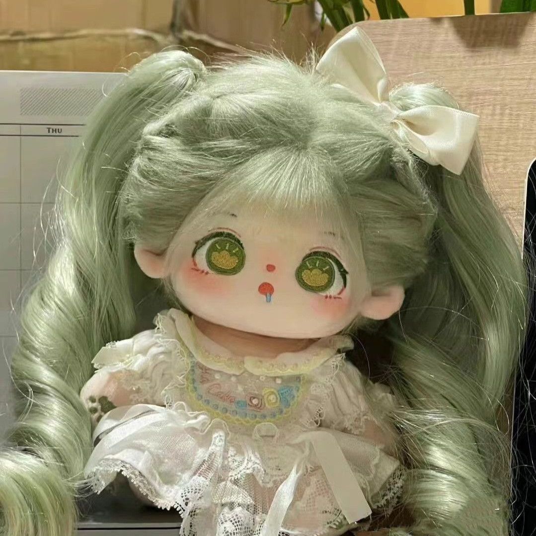 财宝财妹棉花娃娃治愈公主可爱生日礼物20cm裸娃衣服炸毛假发玩偶
