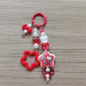 新款 卡通可爱星星蝴蝶结手工搭配珠珠包包挂件钥匙扣