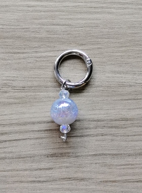 新款手绘油画珠子高品质圆珠电镀diy手机链挂件盲盒萌粒配件