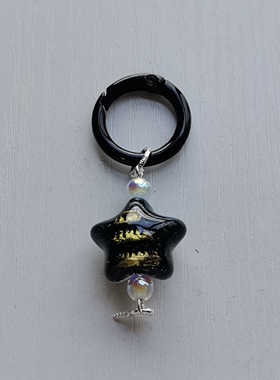 新款猫眼珠DIY手工配件油画星星带羊角钉提溜包挂钥匙扣挂件