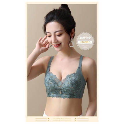 聚拢小胸平胸内衣女性感透气无钢圈厚款胸罩收副乳防下垂上托文胸