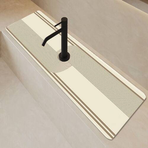 日式侘寂风硅藻泥水龙头沥水垫洗