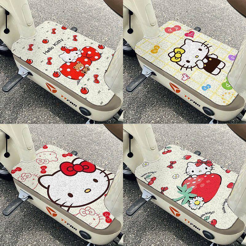 HelloKitty电动车脚垫耐磨蹭土丝圈脚垫多车型通用自行裁剪踏板垫