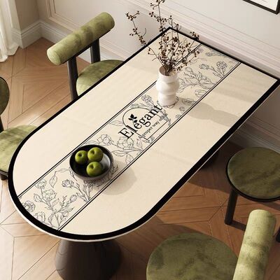 法式复古半弧形桌垫高级感半圆形