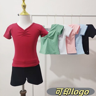 儿童舞蹈服长短袖短裤女童中国舞芭蕾舞练功服古典分体跳舞衣服棉
