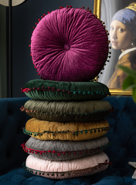 绗缝椅垫简约学生屁垫防滑现代餐椅垫单人加厚通用方形圆形坐垫