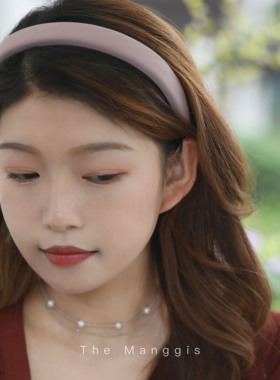 Manggis Lightly斜纹海绵夏日高颅顶发箍糖果色甜美复古发饰轻盈