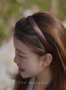 Manggis少女气色 2cm缎面光泽感发箍糖果色青春气 提亮素颜神器