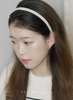 Manggis Nicole夏日新款休闲干练日韩风法式皮质细发箍仿牛皮发箍