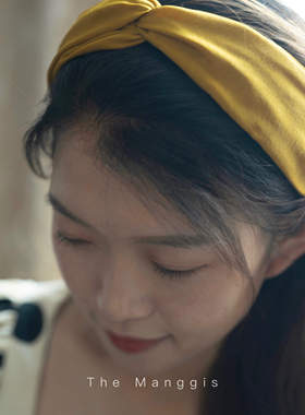 Manggis Rhythm高颅顶打结发箍简约气质波光缎面发卡宽边秋冬韩国