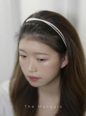 Manggis希蒂 森系仙女mini珍珠少女仙气发箍甜美交叉双层细头箍新