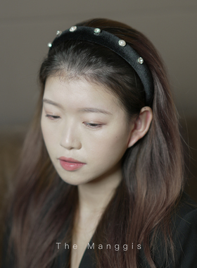 Manggis天鹅堡 独家法式复古宝石水钻发箍甜美质感头箍高颅顶仙女