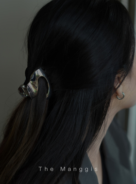 Manggis Moon金属发夹冷淡风个性设计感鲨鱼夹小号抓夹极简顶夹