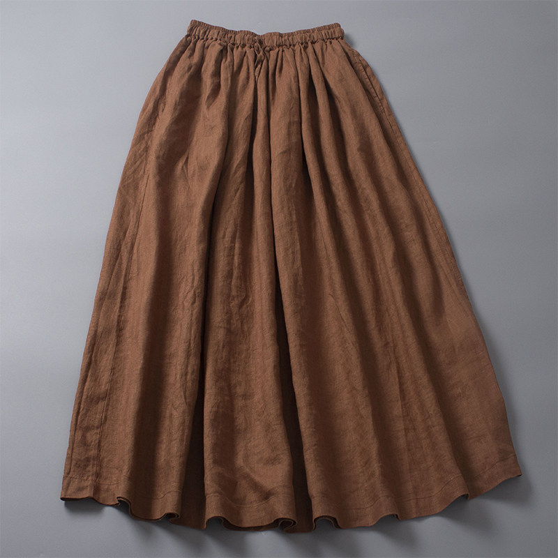 素槿壹旧半身裙大摆裙文艺a字裙