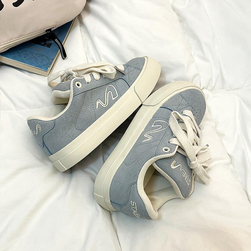 简约平底面包板鞋百搭反绒休闲女