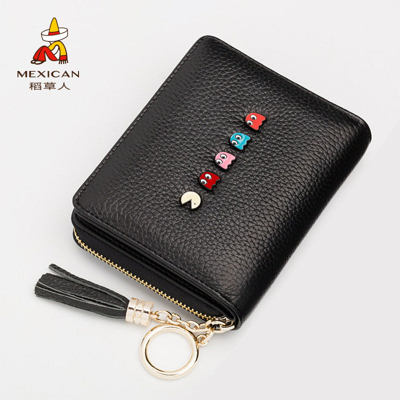 稻草人小钱包女士短款2020简约韩版可爱零钱包迷你学生手拿包时尚