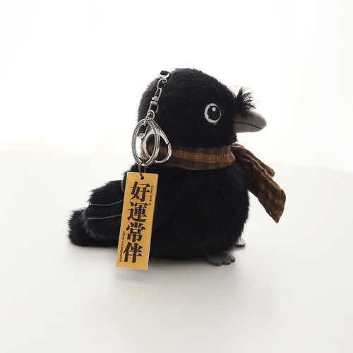 卡通围巾乌鸦公仔钥匙扣包包挂件