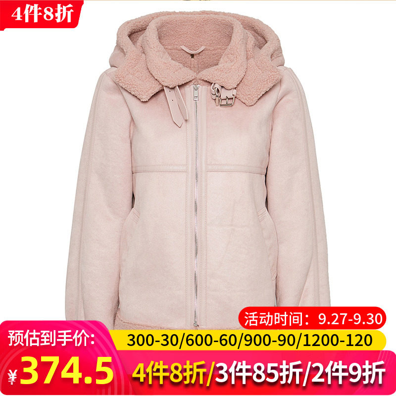 【断码S/M】艾格冬季女装时尚百搭休闲长袖保暖连帽长袖外套Y836