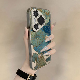 适用华为mate70pro手机壳新款 pura80荣耀magic7国风m60女50民族p40高级感30复古p70荷叶nova14小众400power