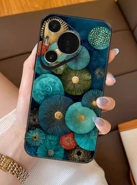 幽蓝金絮适用华为pura80pro手机壳70新款p70ultra中国风p60女款p50高级感p40带p30pro手绳50梦幻mate60小众40