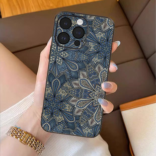 新中式图腾适用iPhone17苹果16promax手机壳新款15pro保护套14plus国风复古ip13pm硅胶防摔12por全包11男女款