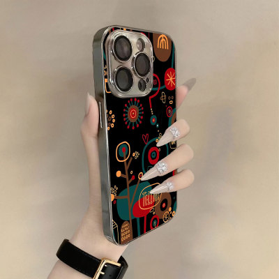 暗调密语适用苹果17promax手机壳新款iPhone16pro套15plus复古抽象艺术ip13pm硅胶防摔12por全包11带支架14女