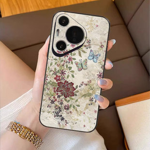 花蝶轻吟适用华为pura80pro手机壳m60新款 mate70荣耀magic8女50复古p40高级感30田园p70高级感nova14小众400
