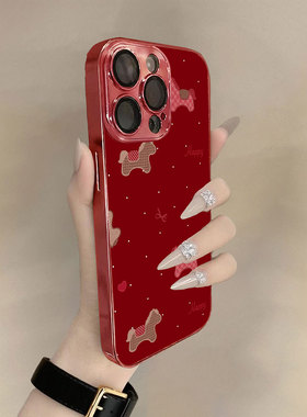 红马迎春适用苹果17promax手机壳新年款iPhone16pro套15plus红色喜庆ip13pm硅胶防摔12por全包11p带挂绳14女