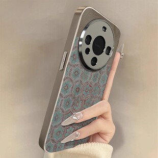 敦煌花纹适用华为mate70手机壳mate60pro新款 男女 pura70ultra电镀p50e全包60防摔小羊皮30创意高级感国风个性