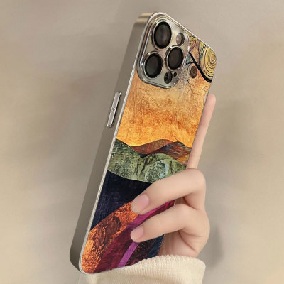彩韵山川适用苹果17promax手机壳新款iPhone16pro套15plus抽象艺术ip13pm硅胶防摔12por全包11个性带支架14女