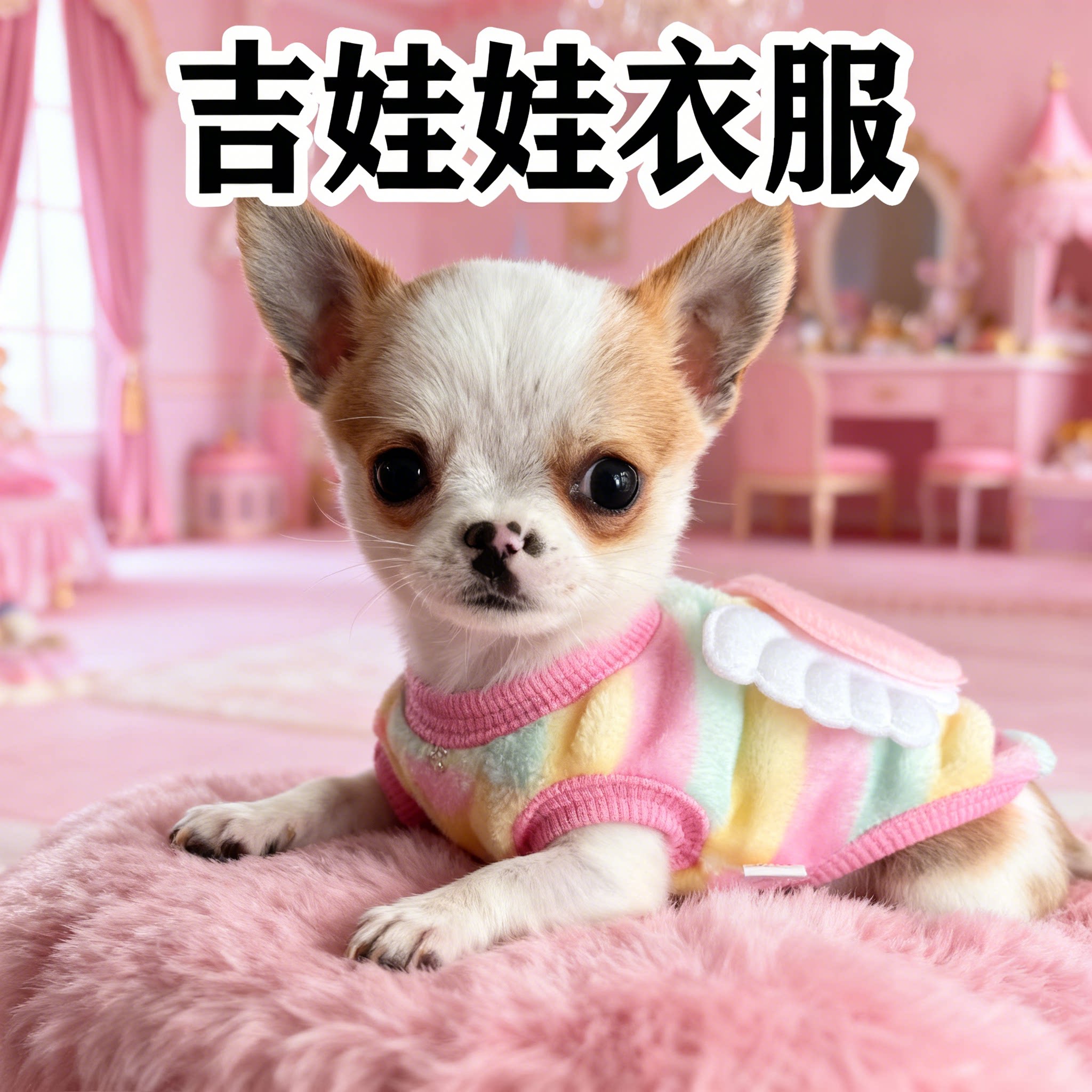 吉娃娃超小体幼犬秋冬加厚保暖防脏休闲衣服小型犬宠物服饰用品