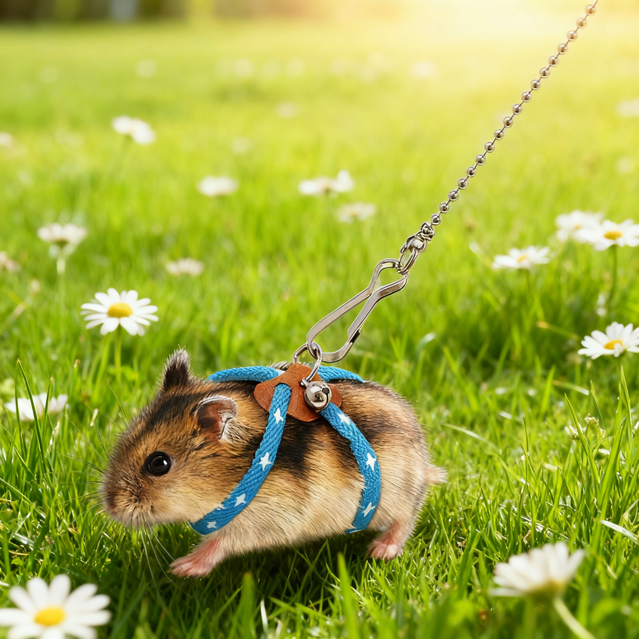 仓鼠防咬断外出互动牵引绳