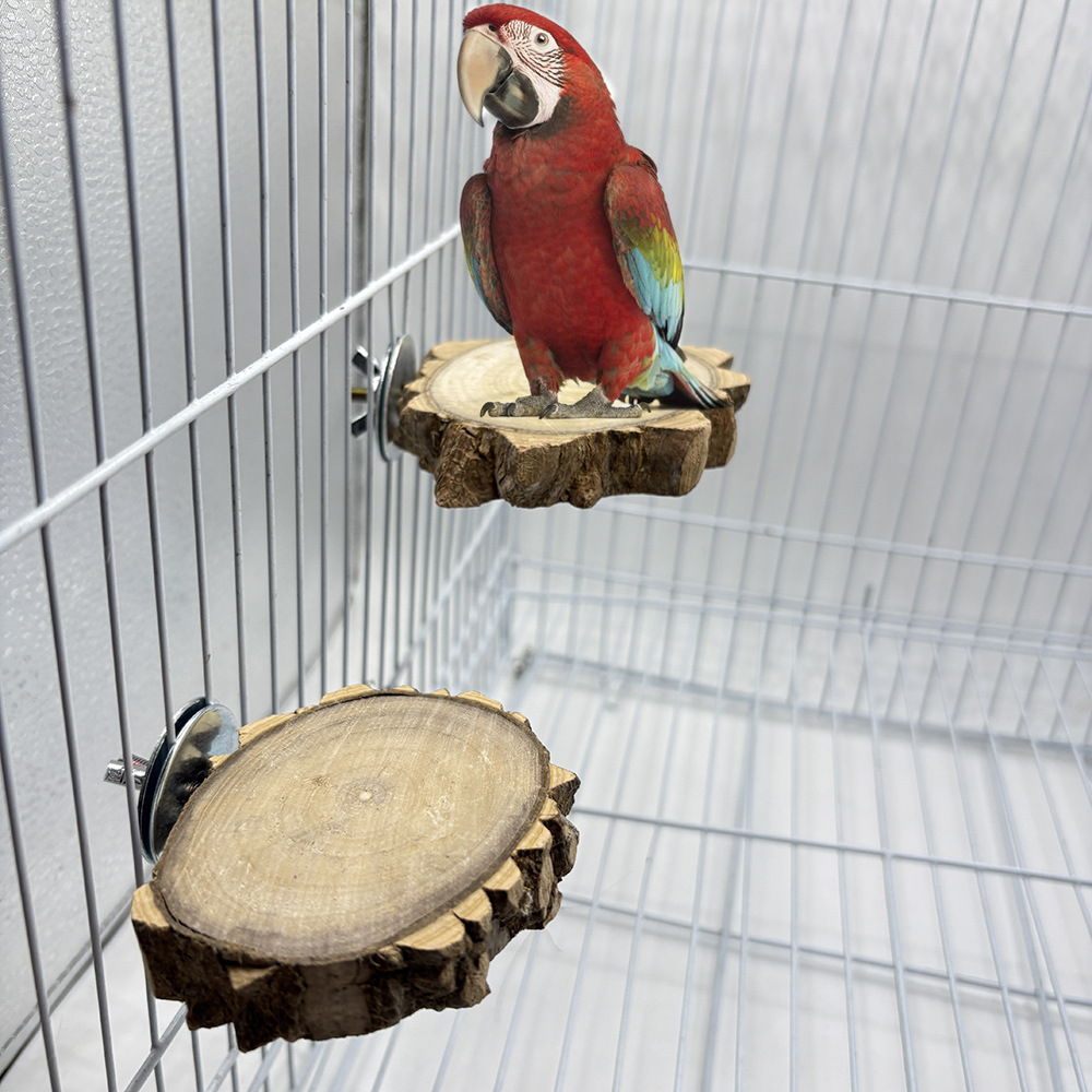 鹦鹉鸟跳板平台天然花椒木圆形跳台鸟类磨爪栖息站台仓鼠磨牙玩具