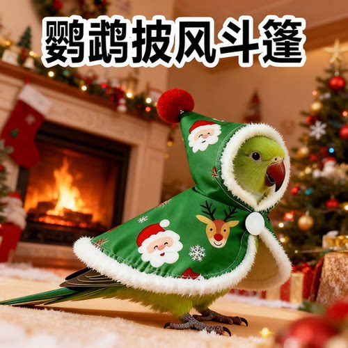 鹦鹉圣诞平安夜加厚保暖斗篷