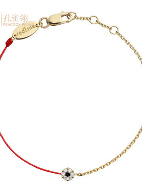 redline红绳女士Illusion Colored 0.06克拉钻石半绳半链手链