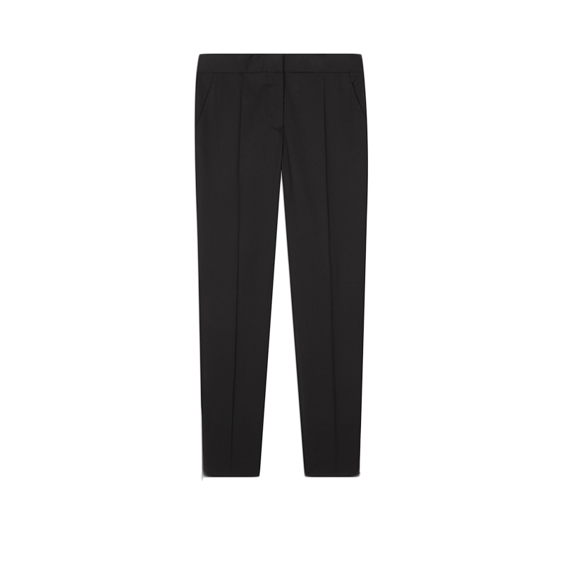 Stella McCartney/斯特拉女士黑色窄腰休闲版型帅气修身长裤