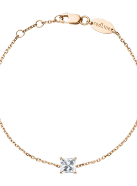 RedLine/红绳女士手链玫瑰金0.2克拉公主钻散发情感光芒新款