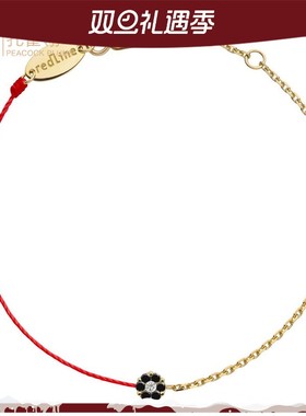 redline红绳女士0.06克拉圆形钻石时尚经典半绳半链手链